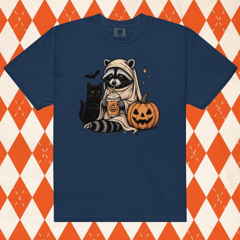 Cute Halloween Racoon Coffee Shirt