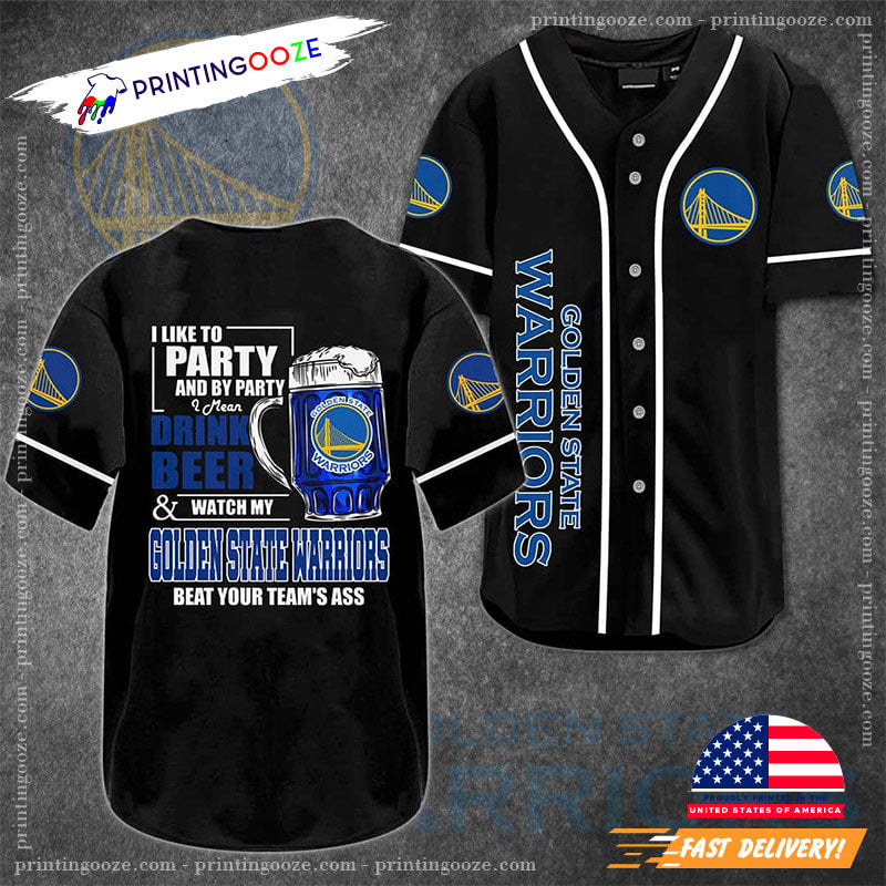 Drink Beer And Watch Golden State Warriors Baseball Jersey