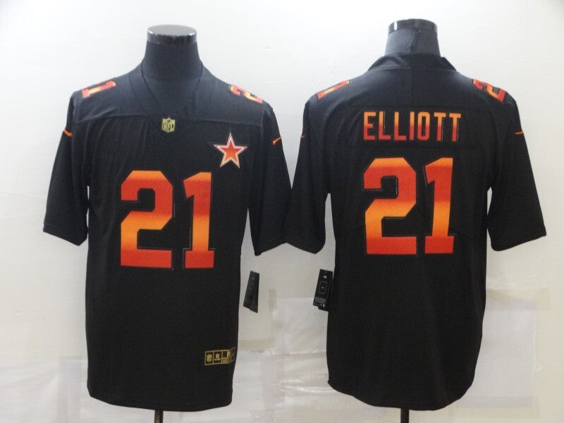Dallas Cowboys #21 Ezekiel Elliott Black Edition Adult 083