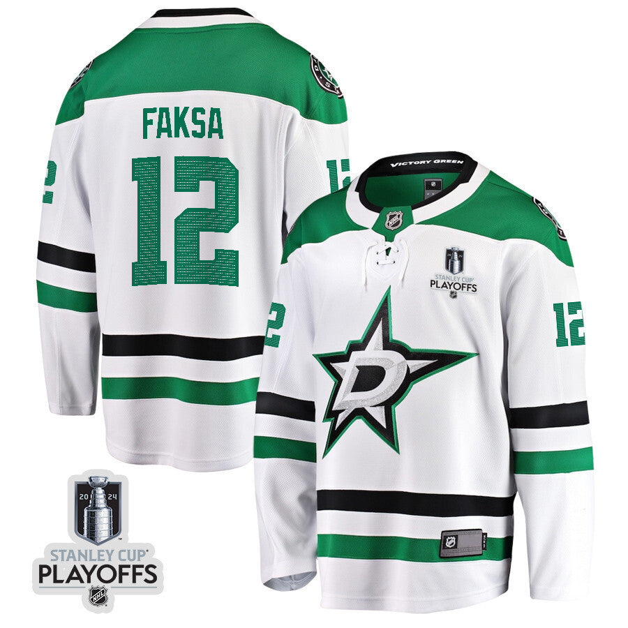 Dallas Stars #12 Radek Faksa 2024 NHL Playoffs Patch Away Breakaway Jersey