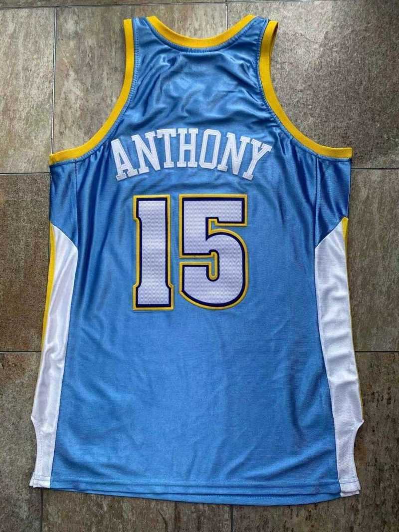 Denver Nuggets #15 Carmelo Anthony mitchell&ness Nuggets 15 # Anthony 03-04 Retro Blue Jersey Style 2