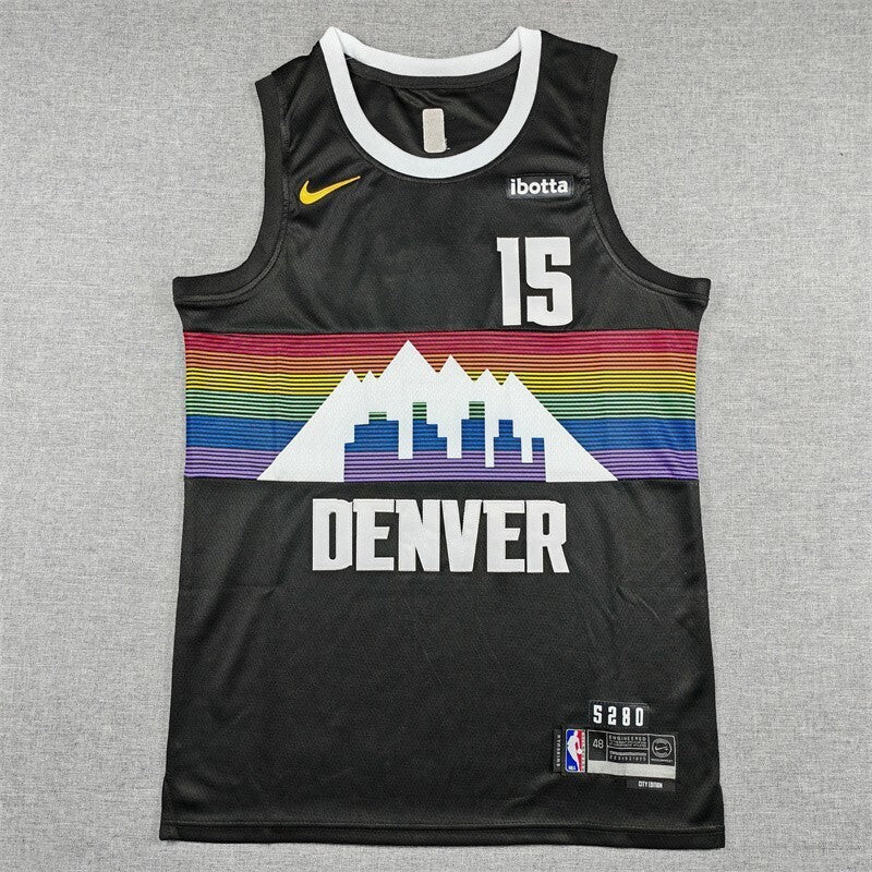 Denver Nuggets #15 Nikola Jokic 26 Nuggets 15 Black City Edition Style 2