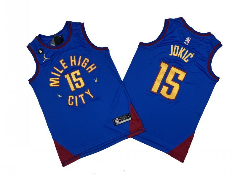 Denver Nuggets #15 Nikola Jokic Nuggets 15 # New Blue 22-23 Season Fan Edition Jersey -- Nikola . Jokic