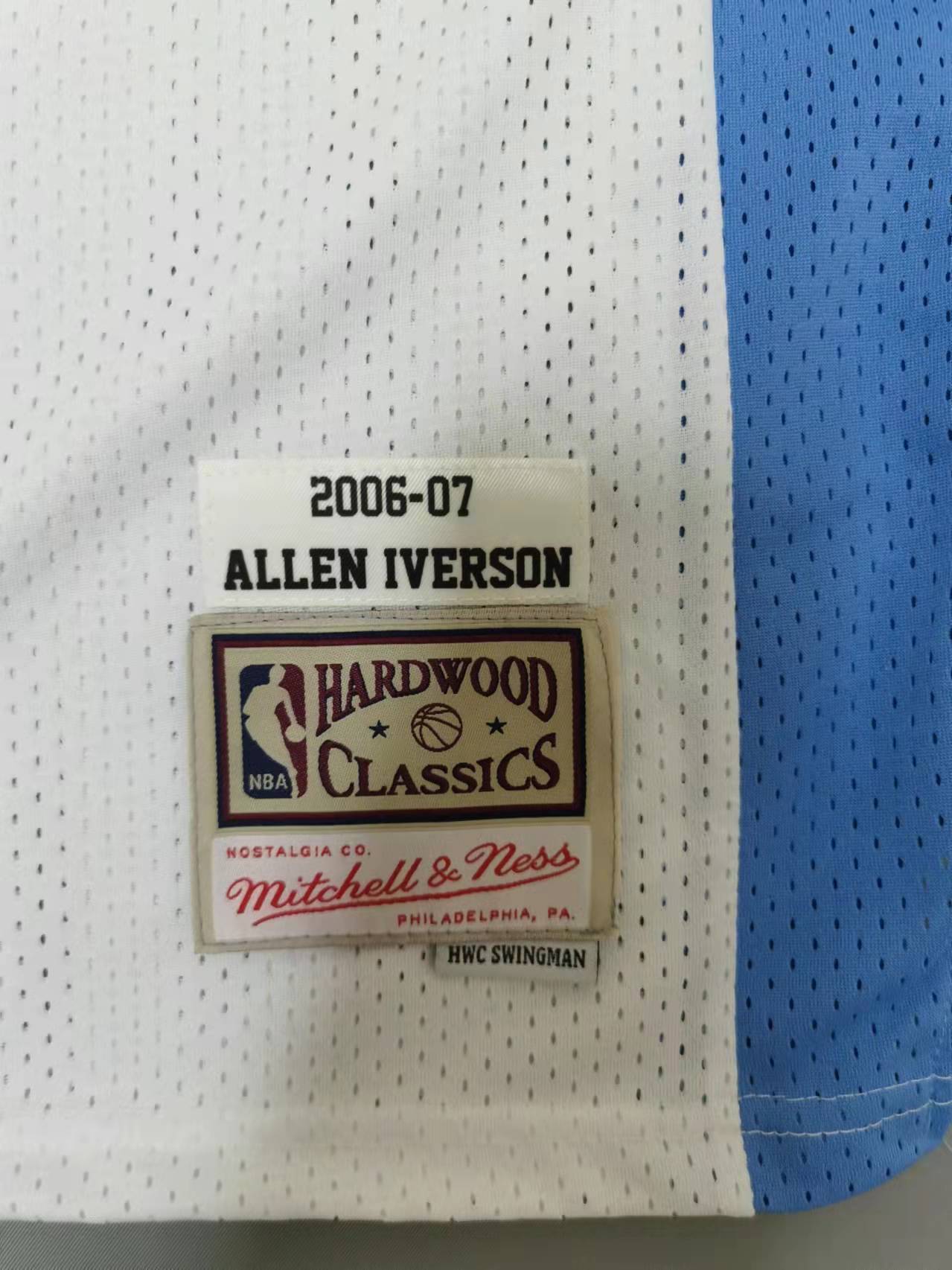 Denver Nuggets #3 Iverson throwback jersey white Style 3