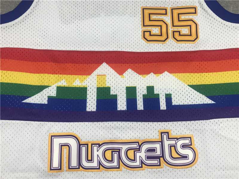 Denver Nuggets #55 Dikembe Mutombo Nuggets 55 Retro White Edition Style 2