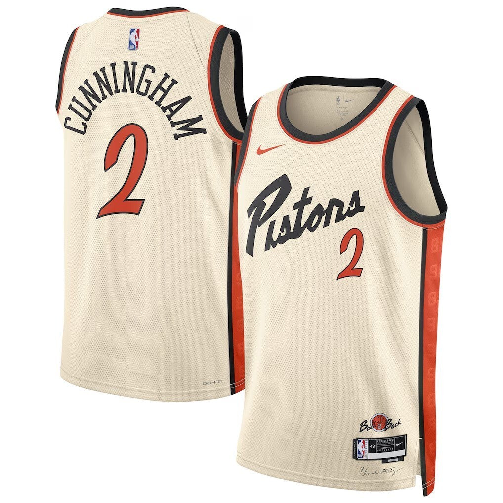 Detroit Pistons #2 Cade Cunningham Unisex 202425 Swingman Player Jersey - City Edition - White