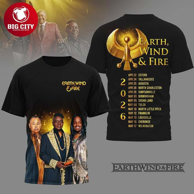 Earth Wind & Fire 2026 Spring Tour Celebrate Two Sided Shirt