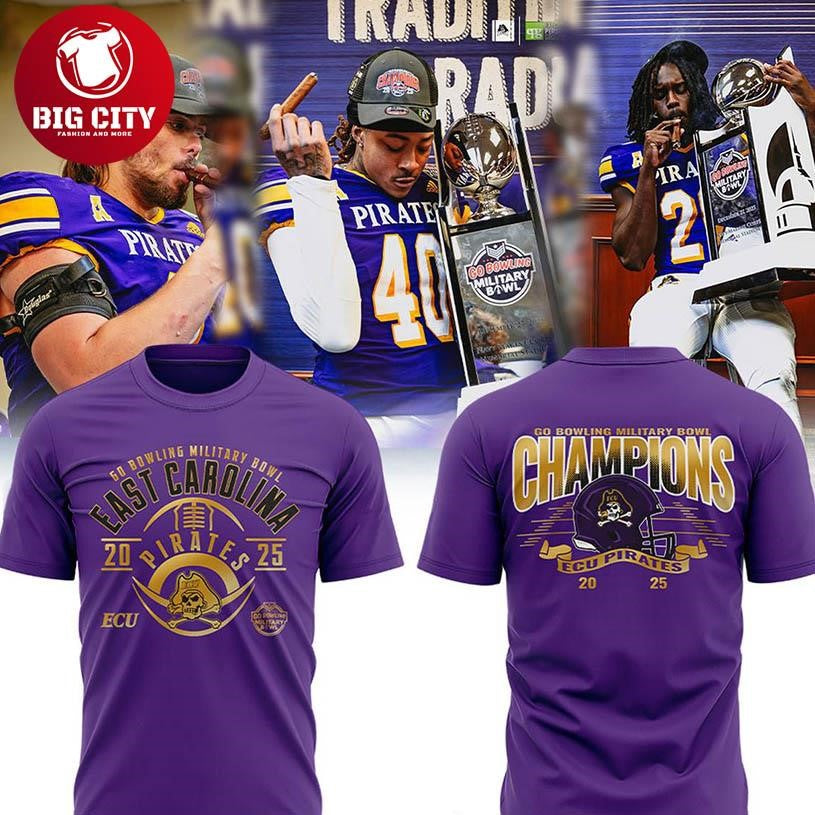 East Carolina Pirates Football Military Bowl Champions 2025 NCAA Two Sided Shirt