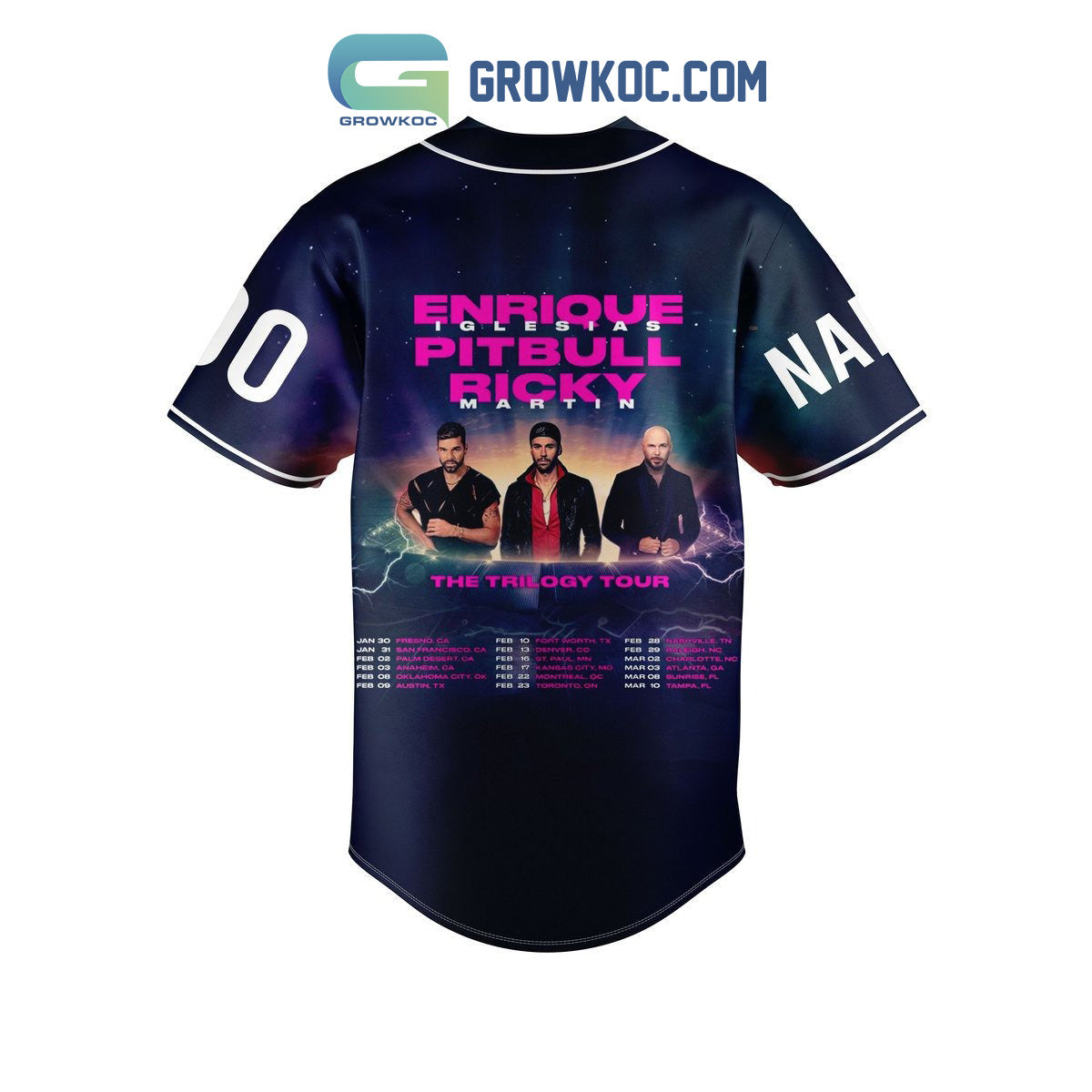 Enrique Iglesias Pitbull Ricky Tour 2024 Personalized Baseball Jersey