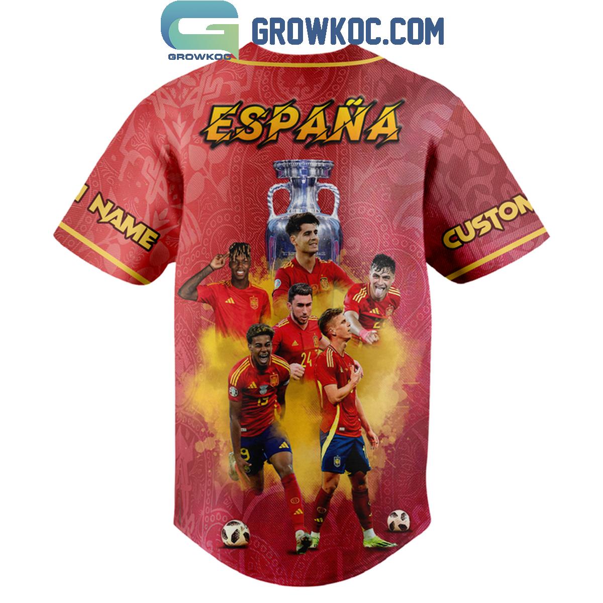 Euro 2024 Champions Spain National Team Personalized Baseball Jersey
