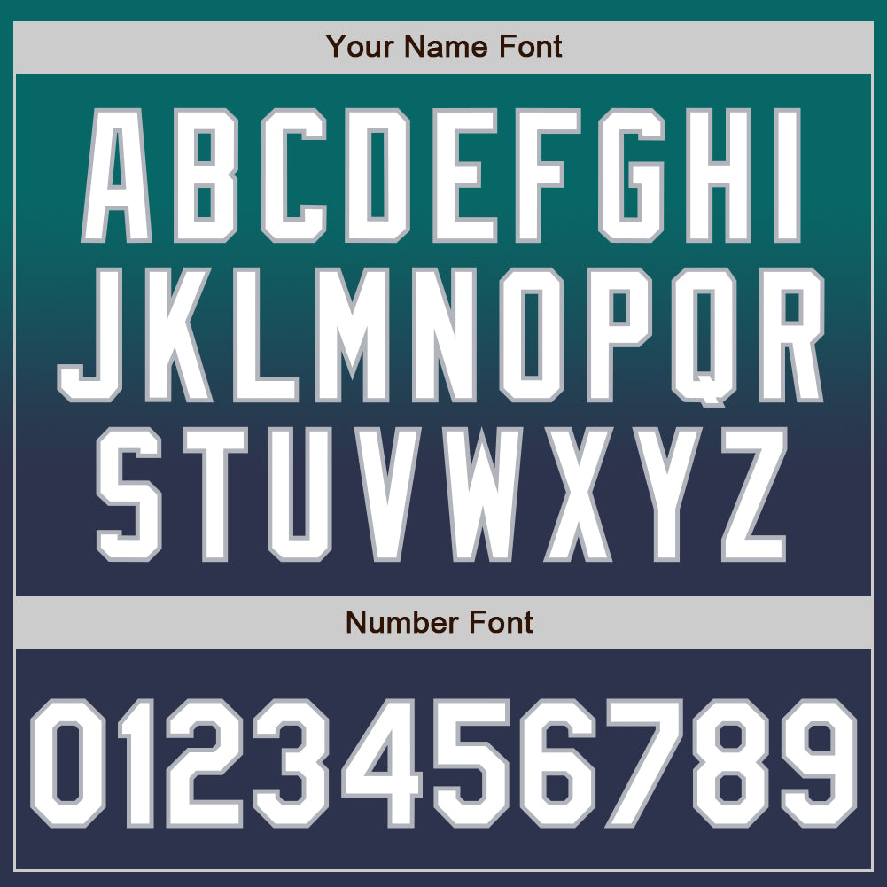 Custom Teal Navy-Gray Authentic Fade Fashion Baseball Jersey