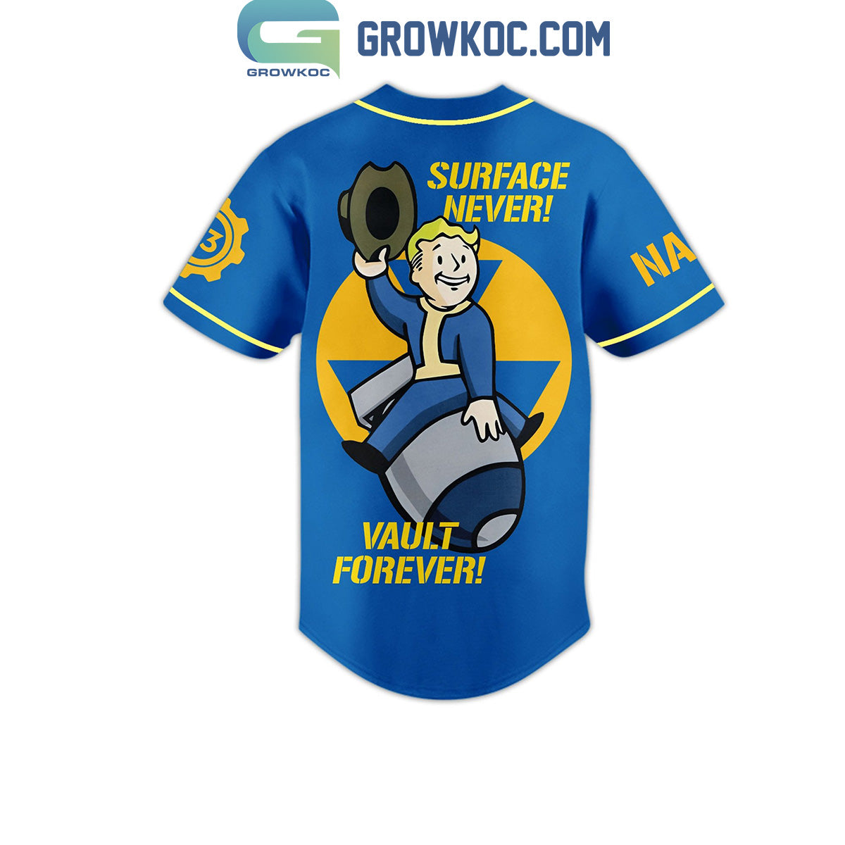 Fallout Surface Never Vault Forever Personalized Baseball Jersey