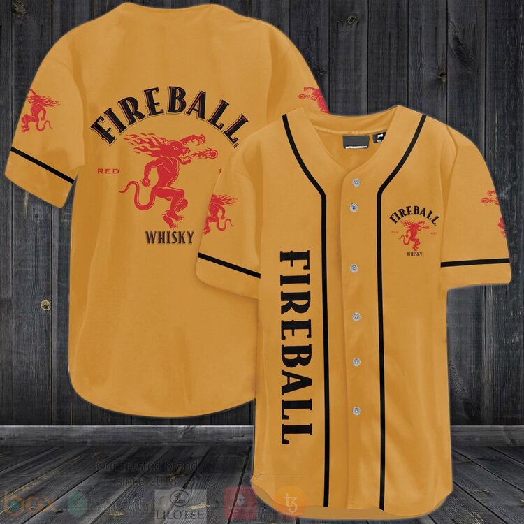 FASHION Fireball Cinnamon Whisky Baseball Jerseys Botton Shirt