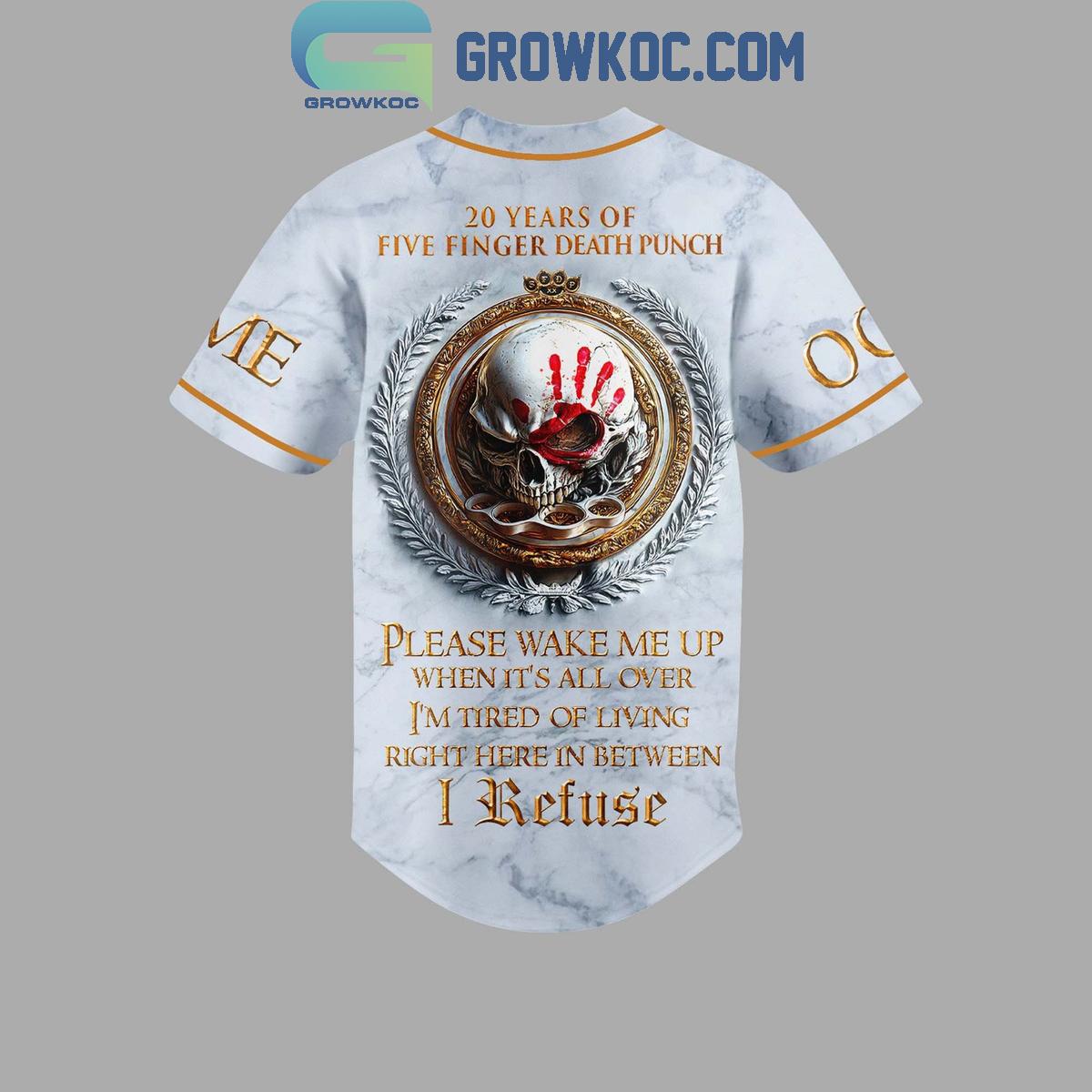 Five Finger Death Punch 20 Years Personalized Baseball Jersey