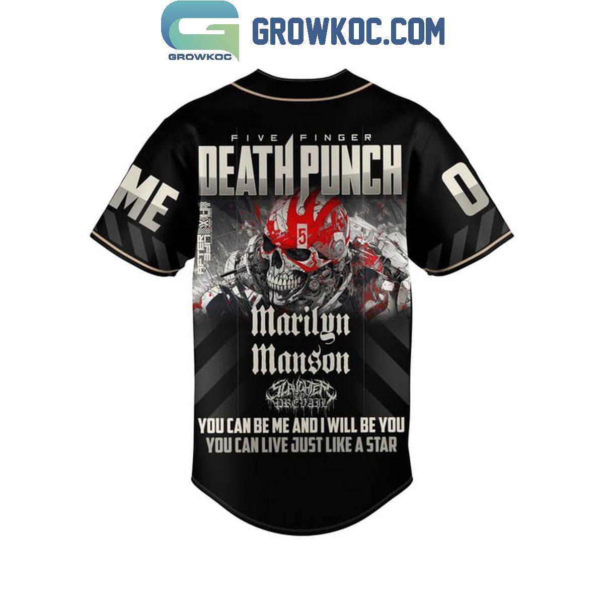 Five Finger Death Punch Marilyn Manson Live Like A Star Personalized Baseball Jersey