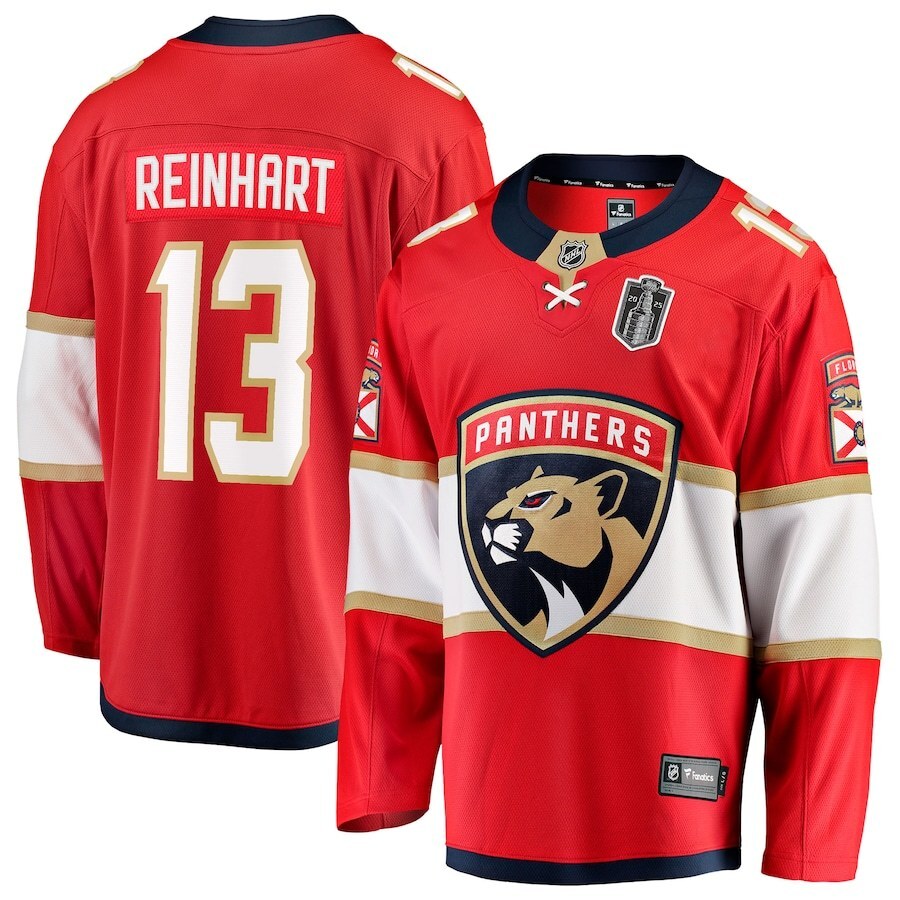 Florida Panthers #13 Sam Reinhart 2025 Stanley Cup Final Home Breakaway Player Jersey - Red