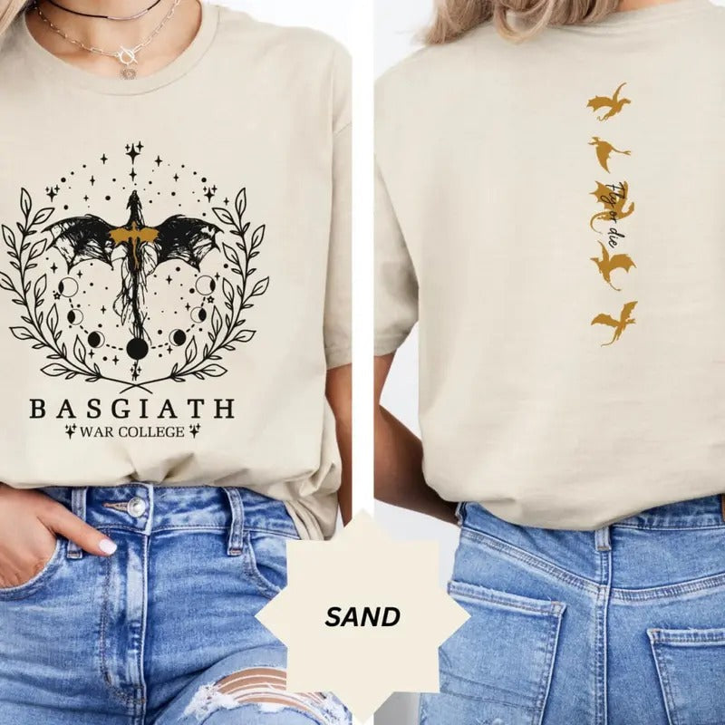 Fourth Wing Dragon Sweatshirt, Basgiath War College T-Shirt, Xaden Riorson, Fourth Wing Xaden Sweater, Violet Sorrengail...