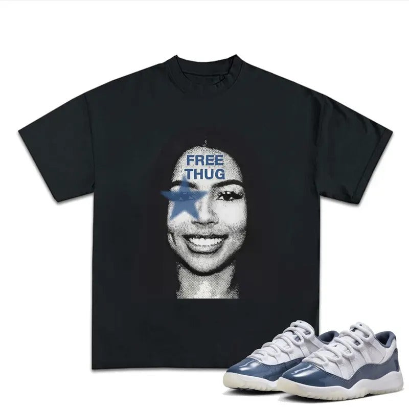 Free Thugga Thugga T-shirt, 11S Diffused Blue Unisex Shirt, Shirt To Match Sneaker, Streetwear Y2k Shirt Underwear Tshirt...