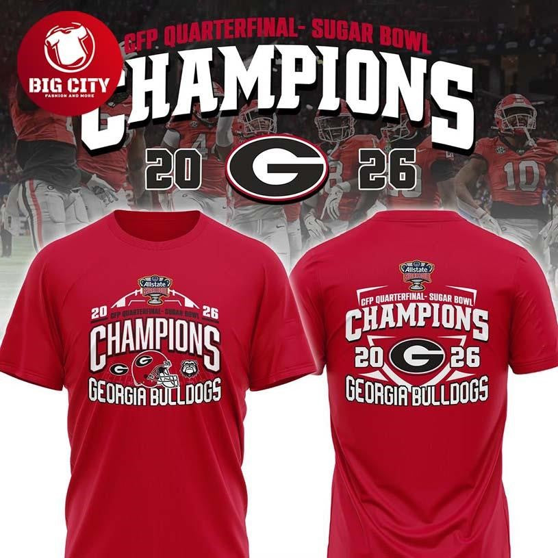 Georgia Bulldogs Champions Sugar Bowl 2025-2026 Game Two Sided Shirt