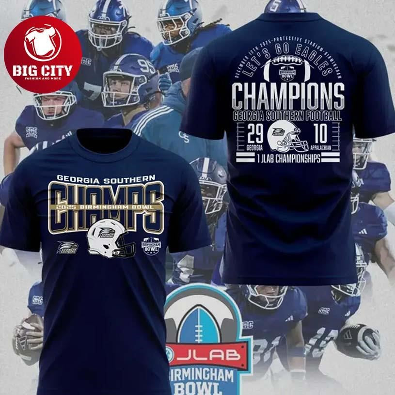 Georgia Southern Football Birmingham Bowl Champions Two Sided Shirt