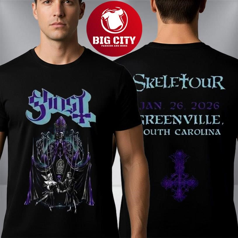 Ghost Band Skeletour 2026 Event On January 26 2026 At Greenville South Carolina Two Sided Shirt