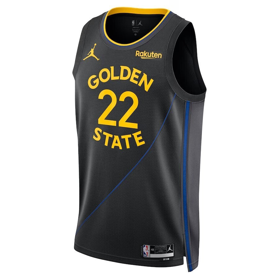 Golden State Warriors #22 Andrew Wiggins Unisex 202425 Swingman Player Jersey - Statement Edition - Black Style 2