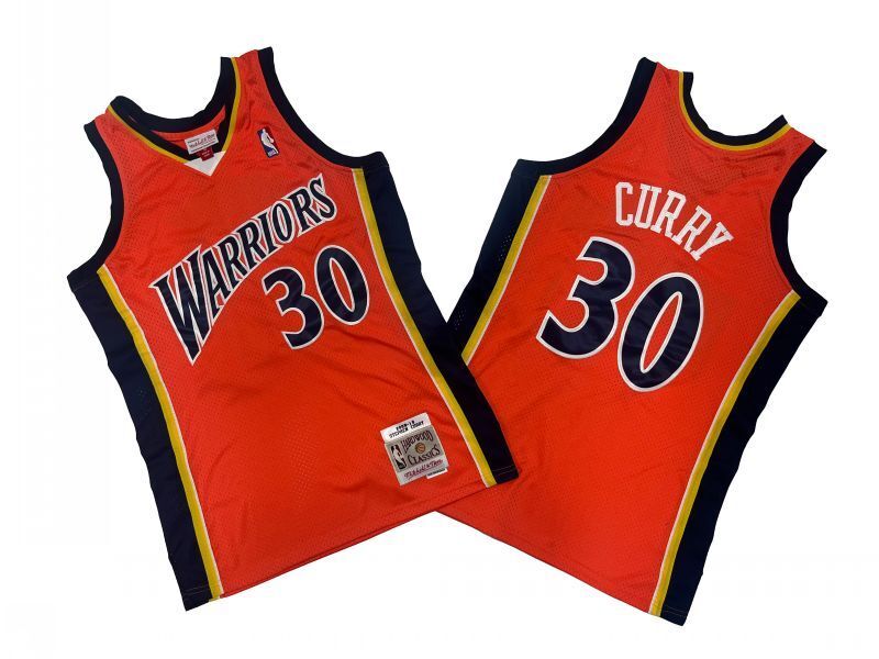 Golden State Warriors #30 Stephen Curry Warriors 30 # Orange 09-10 Season Mitchell Retro Jersey --. Curry Style 2