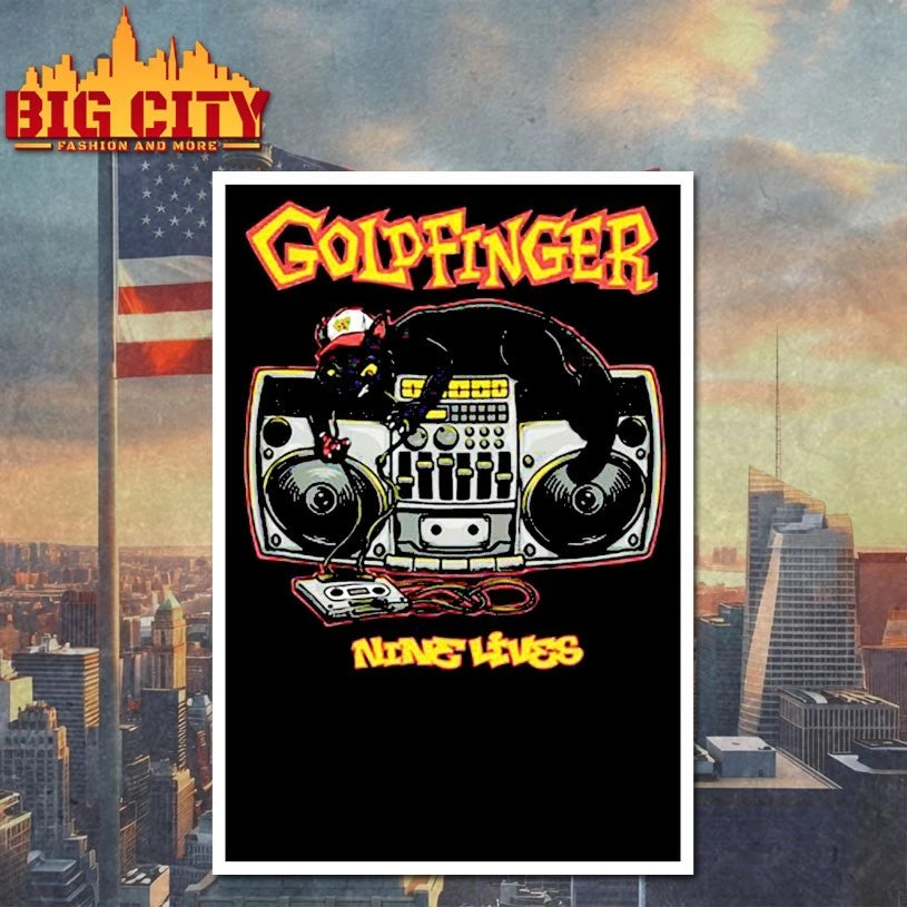 Goldfinger Cat DJ Nine lives shirt