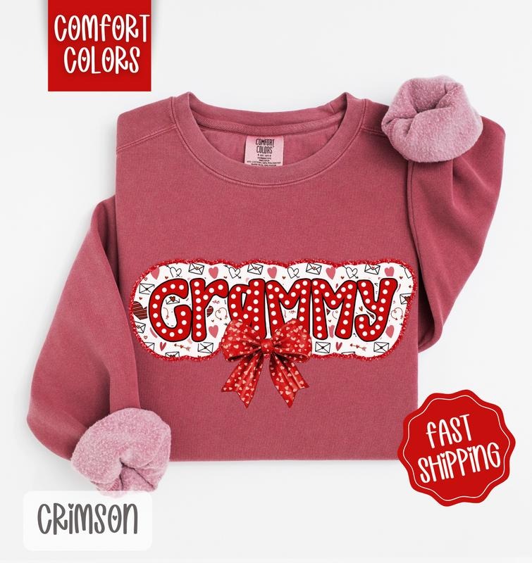 Grammy Valentine Comfort Colors Sweatshirt, Valentine's Day Women's Crewneck, Cute Women's Sweater T-Shirts, Hoodie