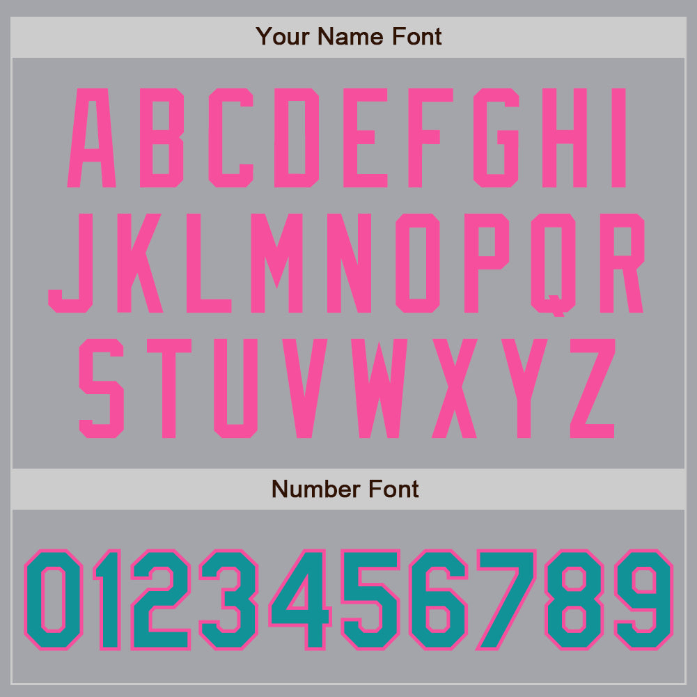 Custom Gray Teal-Pink Authentic Baseball Jersey