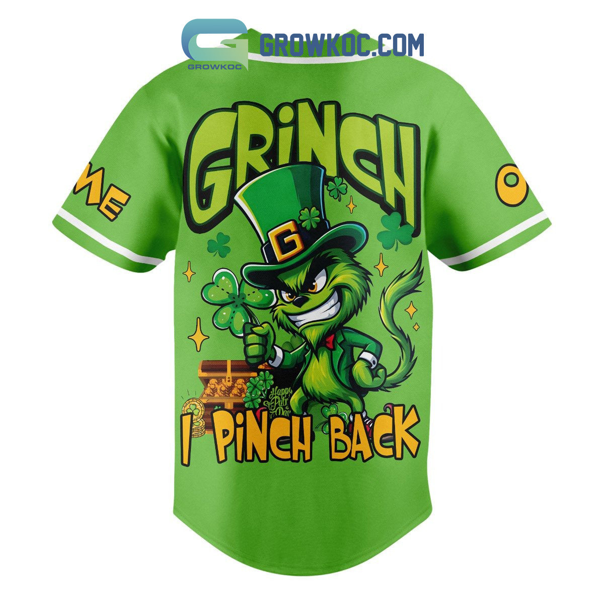 Grinch St. Patrick’s Day Fan Personalized Baseball Jersey