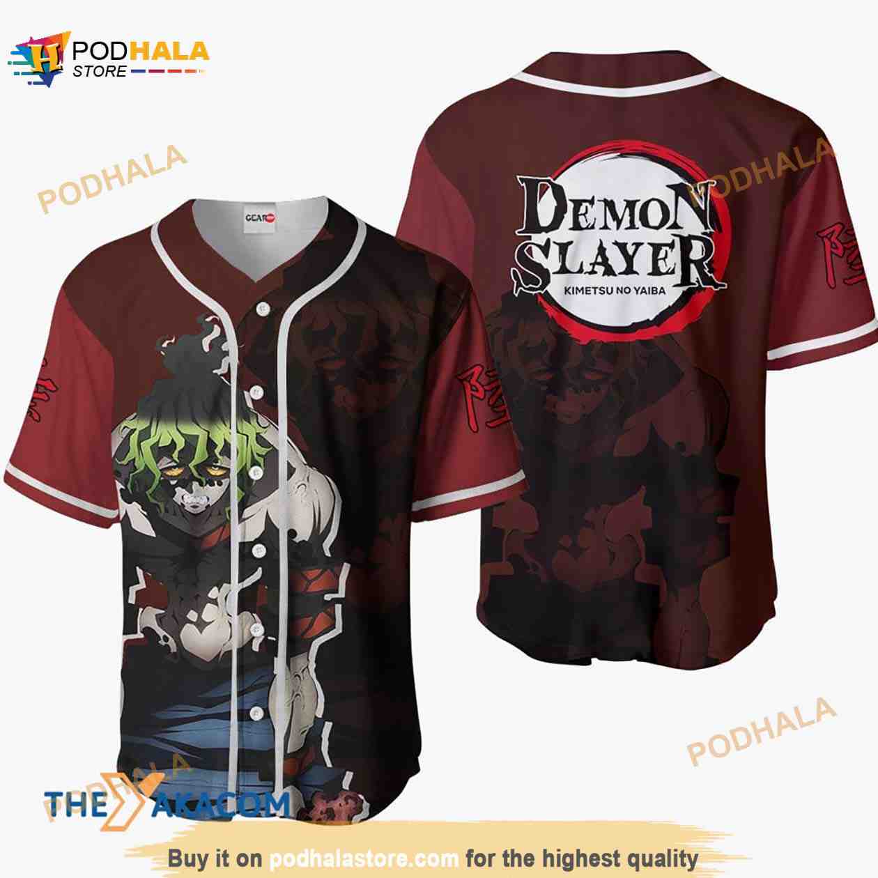 Gyutaro Kimetsu Anime 3D Baseball Jersey Shirt