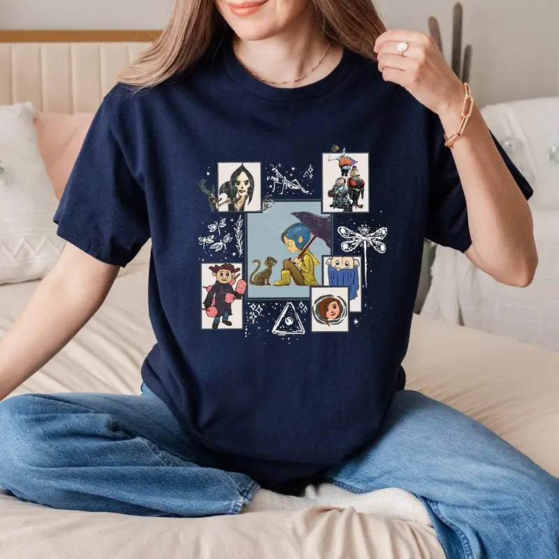 Halloween Coraline Shirt_ Spooky Movie Shirt_ Halloween Movie Characters Shirt_ Coraline Doll Shirt_ Spooky Season Movies...