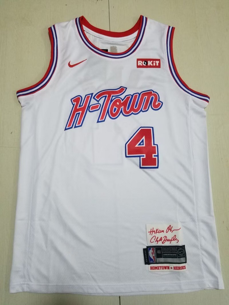 Houston Rockets #4 Jalen Green Rockets 4 White City s-xxl Style 2