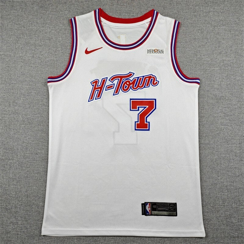 Houston Rockets #7 Kevin Durant 26 Rockets 7 White City Edition Style 2