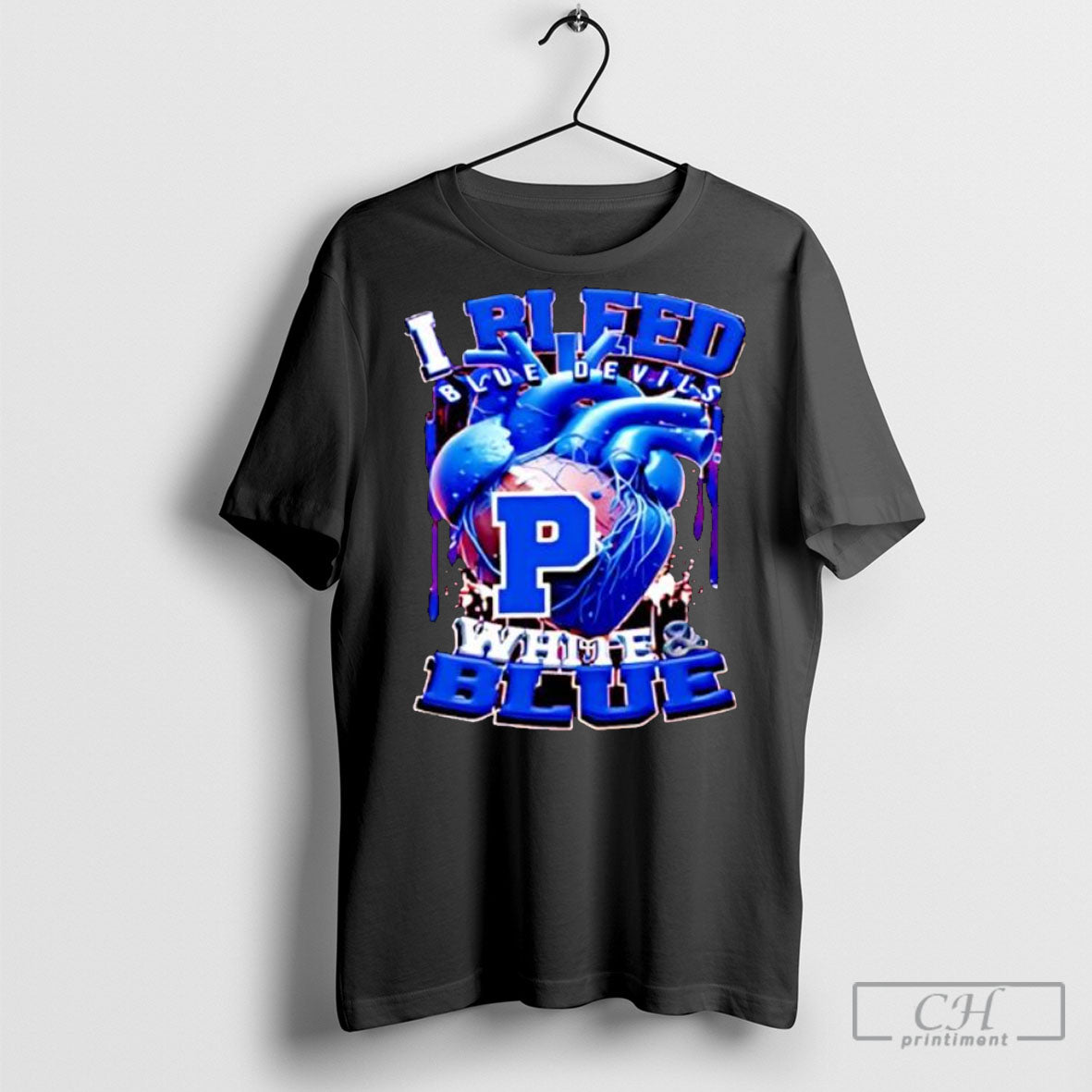 I Bleed Blue Devils White And Blue Shirt