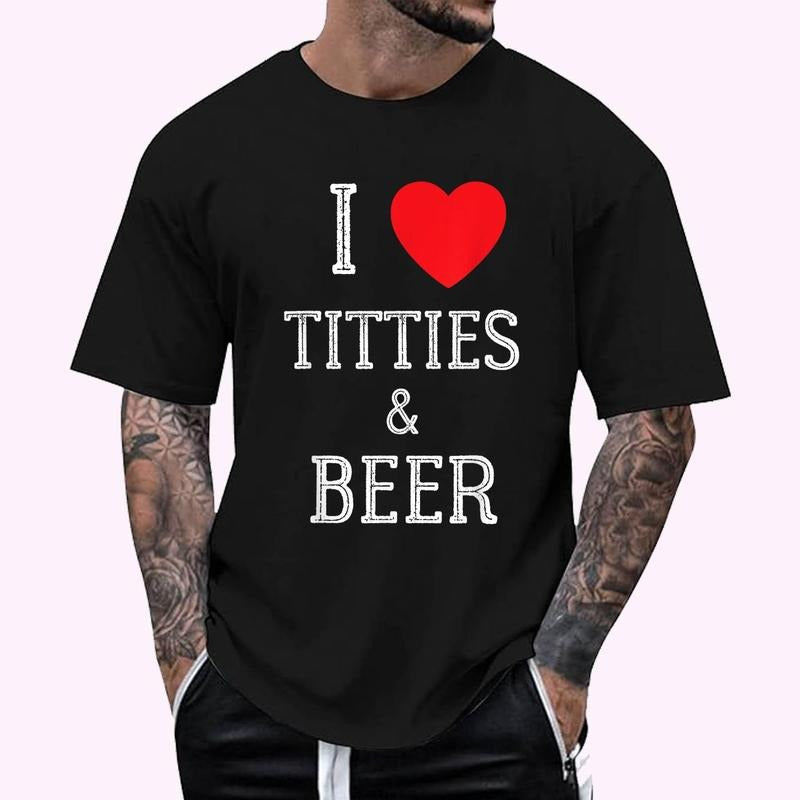 I Love Titties And Beer Funny Boobs Drinking T-Shirt
