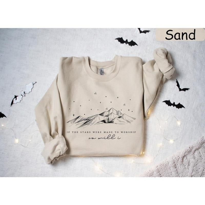 If The Stars Were Made To Worship Shirt, Religious Sweatshirt, Christian Shirts For Women, Bible Verse Shirt, Faith Shirt...