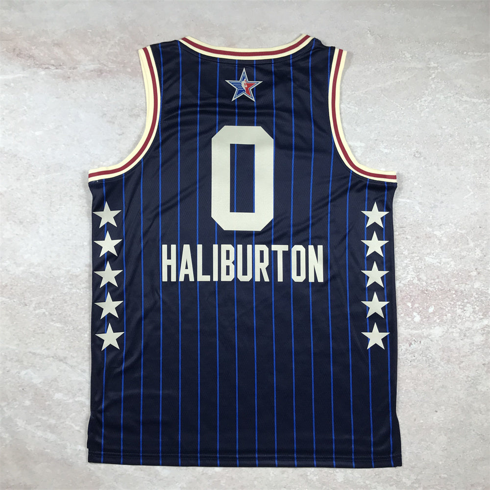 Indiana Pacers #0 Tyrese Haliburton 2024 NBA All-Star Swingman Jersey Hot Press 24 All-Star Blue Hot Press S-XXL