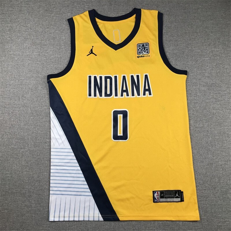 Indiana Pacers #0 Tyrese Haliburton Pacers 0 Yellow s-xxl Style 2