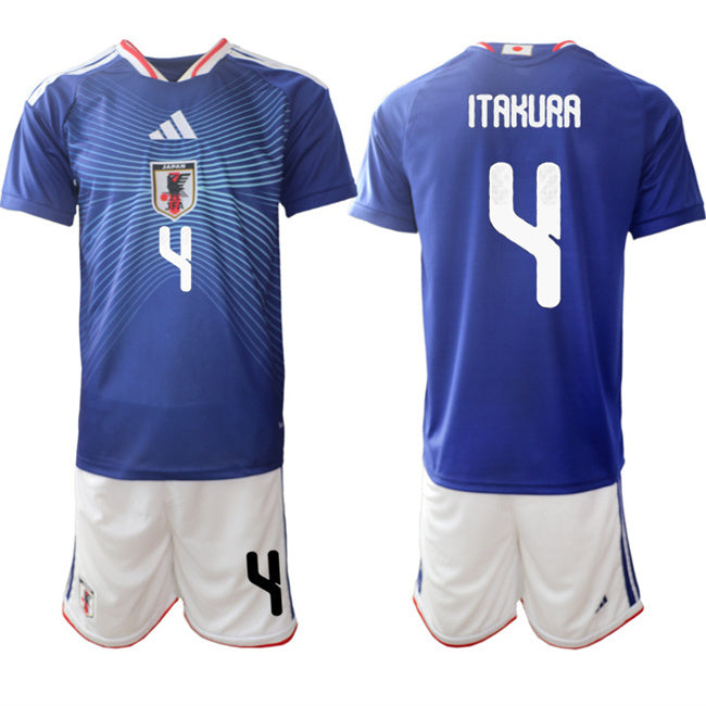 Japan #4 Ko Itakura Blue 2026 World Cup Home Soccer Jersey Suit