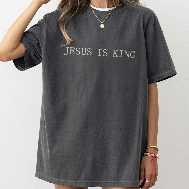 Jesus Is King Shirt, Faith Clothing, Christian Gifts For Women, Religious Women Tee, God Shirt, Bible Verse Shirt,...