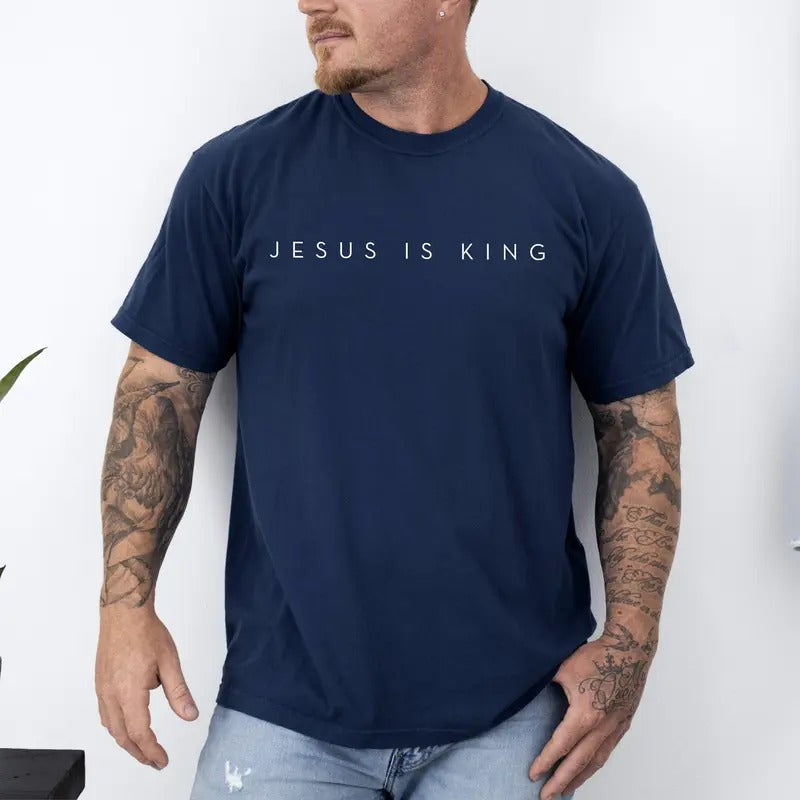 Jesus Is King, Minimalist, Religious, Faith, Gospel, Christian Tshirt, Comfort Colors Tshirt, Men's Tee Hoodie, Sweatshirt
