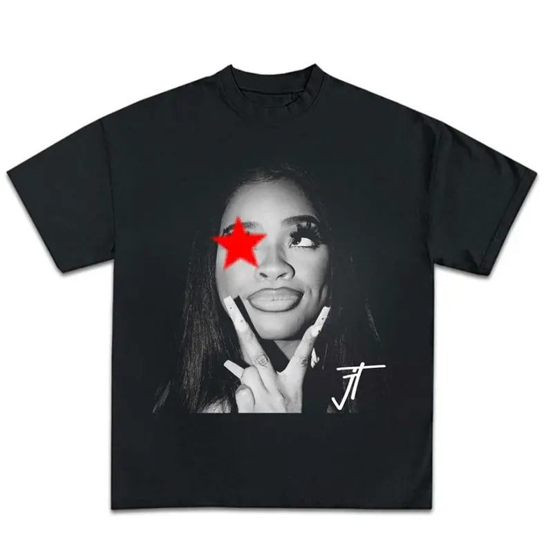 Jt Star Signature Shirt Graphic Tee in Classic Cotton Short-sleeve Crewneck Hoodie, Sweatshirt | WearSparks.com