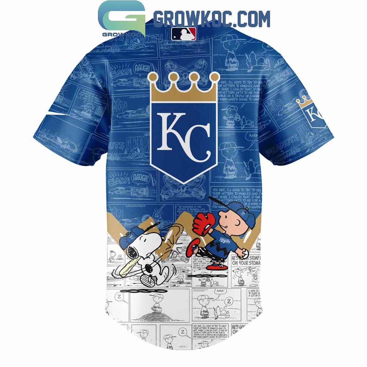 Kansas City Royals Peanuts 75th Anniversary Baseball Jersey