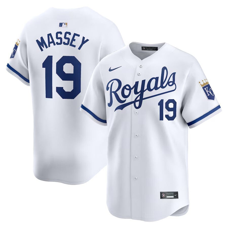 Kansas City Royals #19 Michael Massey Home Limited Player Jersey - White