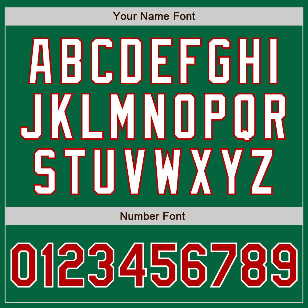 Custom Kelly Green Red-White Authentic Baseball Jersey