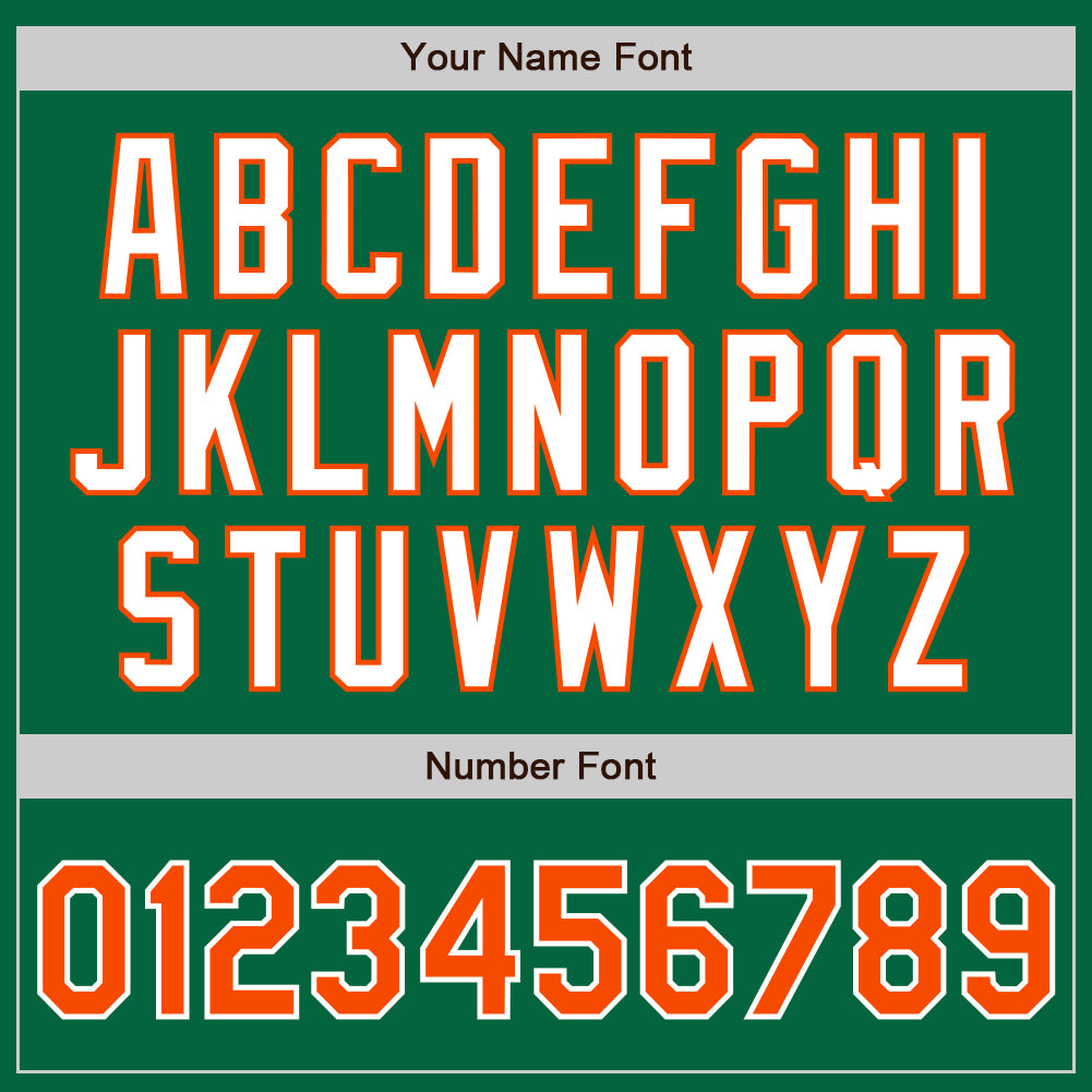 Custom Kelly Green Orange-White Authentic Baseball Jersey