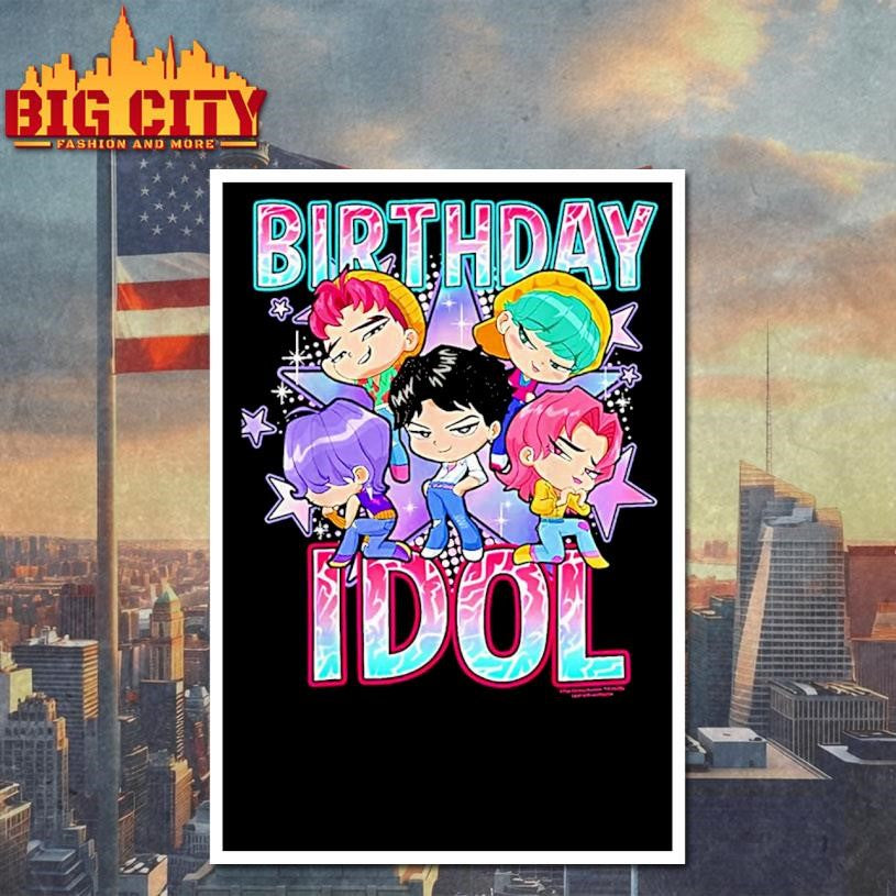 Kpop Demon Hunters Birthday Idol Cute Chibi Group Shot Shirt