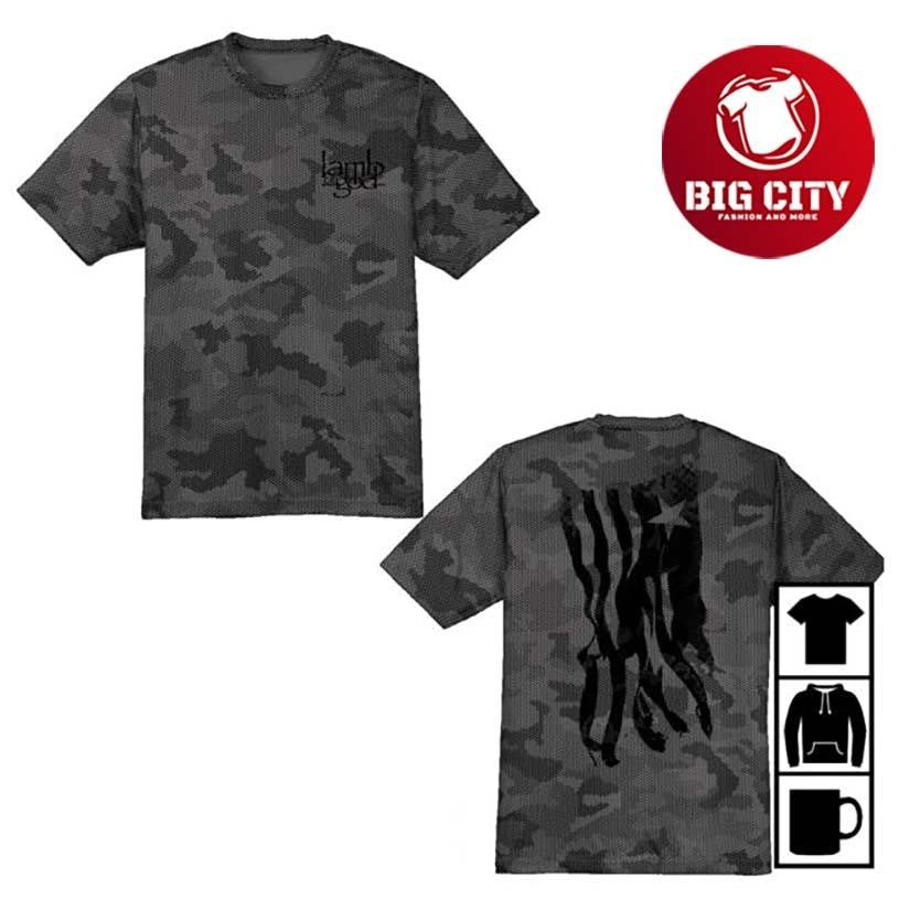 Lamb Of God Black Ink Flag Two Sided Shirt